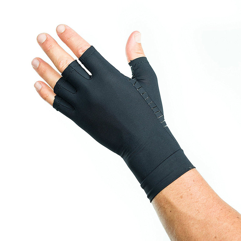 Copper Fiber Half Finger Compression Gloves