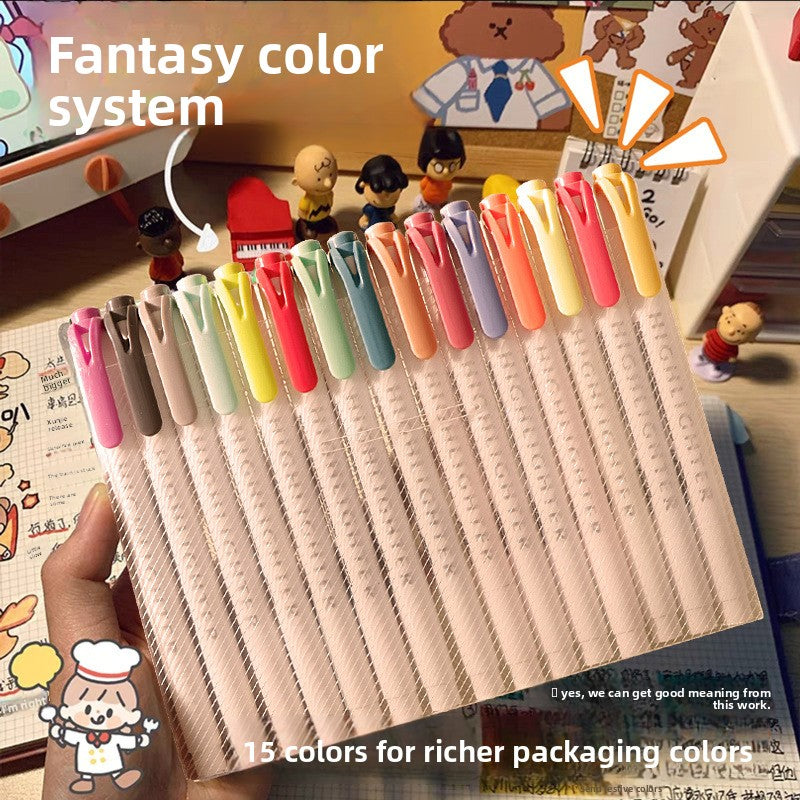 Double-head Vintage Highlighter Pen Light Color Marker