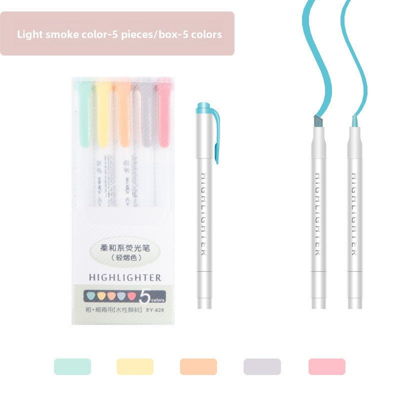 Double-head Vintage Highlighter Pen Light Color Marker