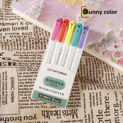 Double-head Vintage Highlighter Pen Light Color Marker