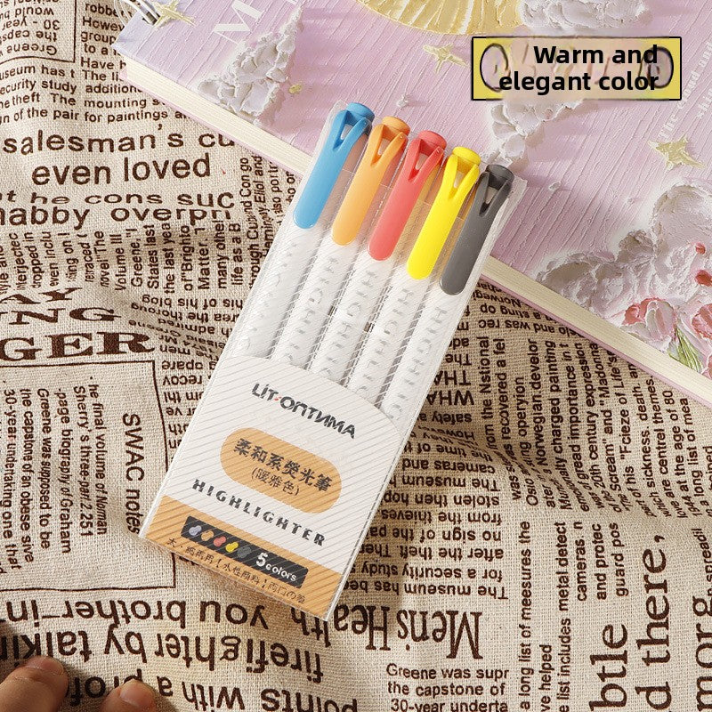 Double-head Vintage Highlighter Pen Light Color Marker