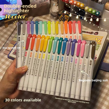 Double-head Vintage Highlighter Pen Light Color Marker